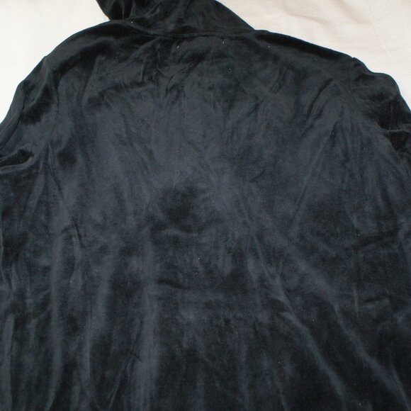 Zippered Hoody Velviteen Black Jacket Size L by Whisper Me - Picture 9 of 14